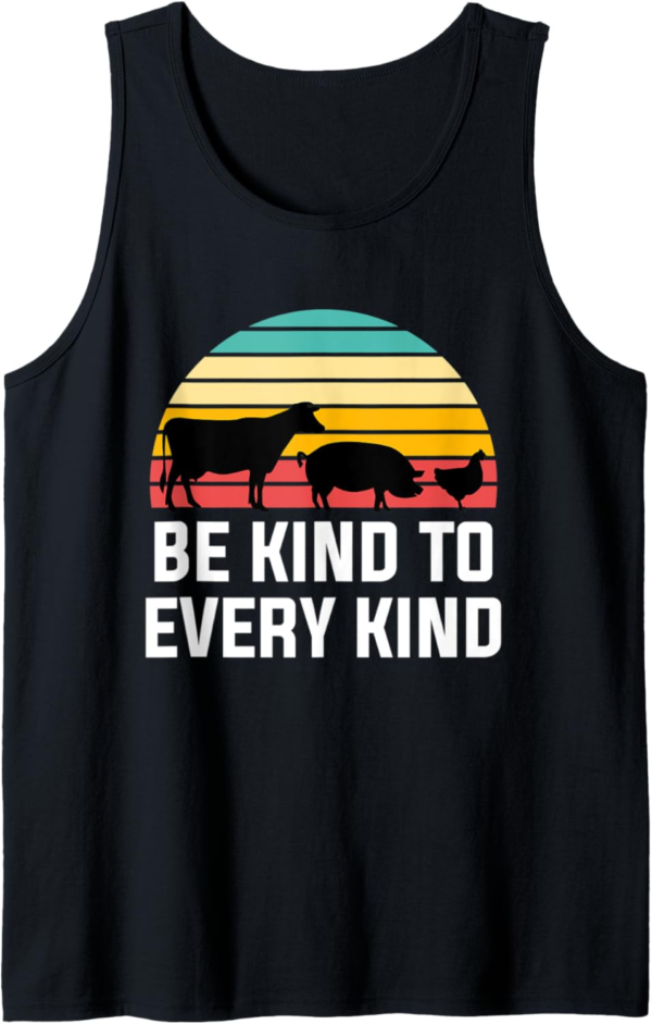 Be Kind To Every Kind - Retro Vegan & Vegetarian Tank Top - Image 2